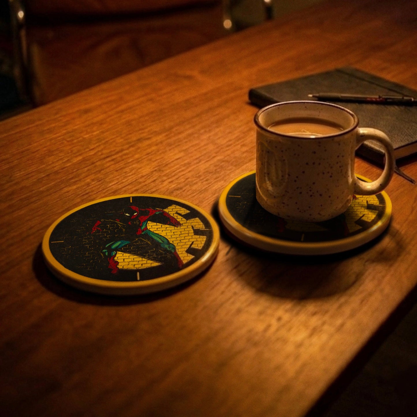 Brand New Dangers coaster on desk