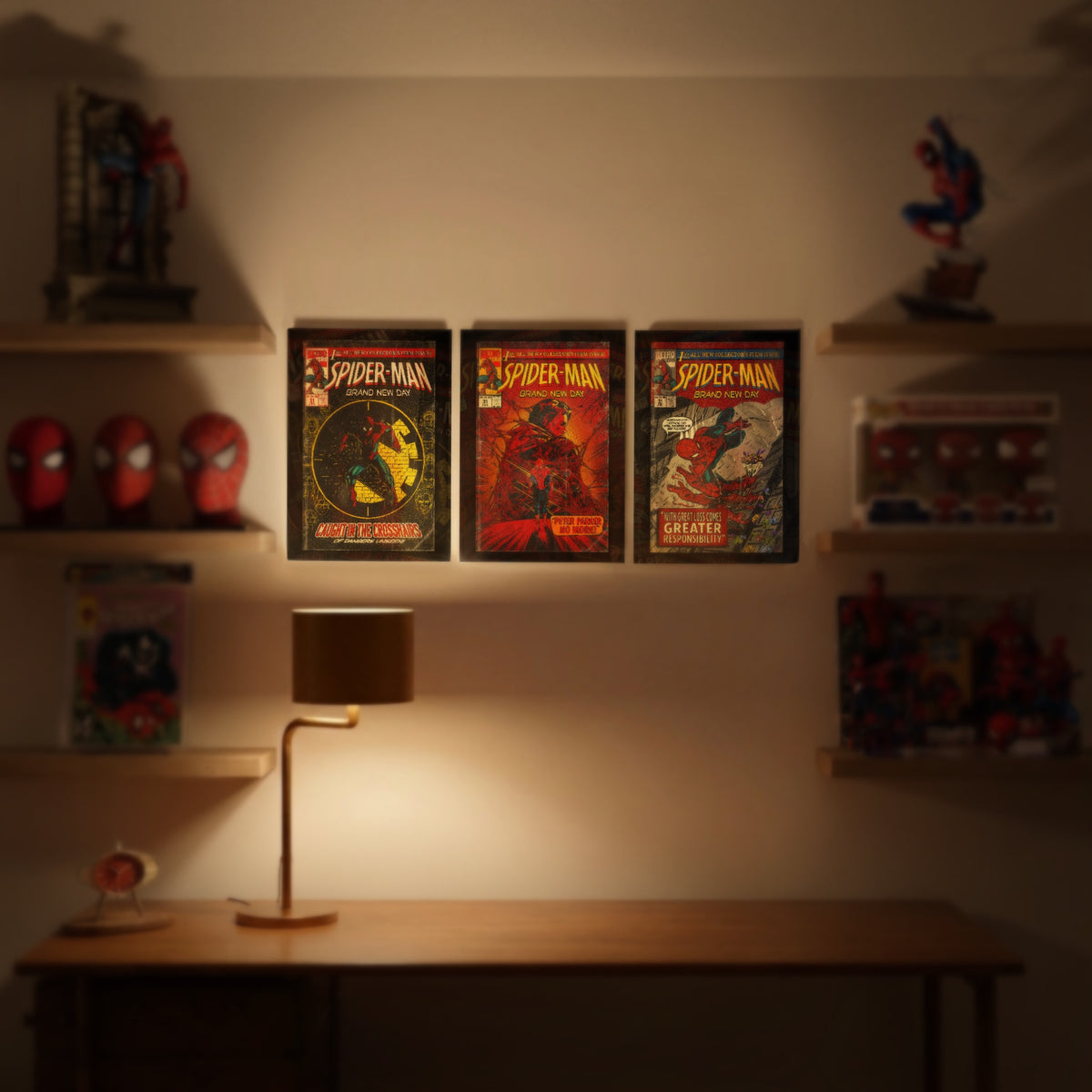 All three Brand New Day metal prints on wall