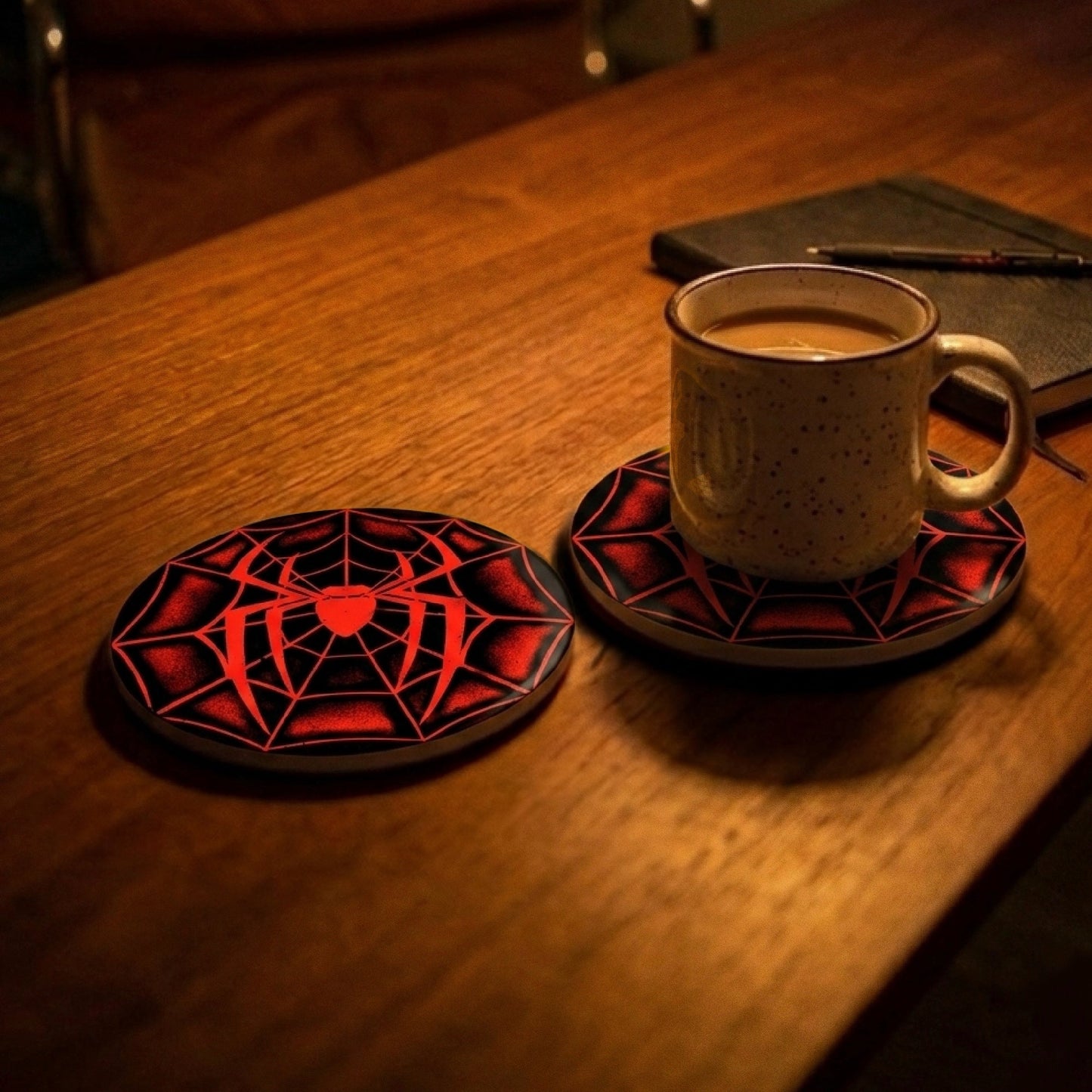Spider Human coaster on desk